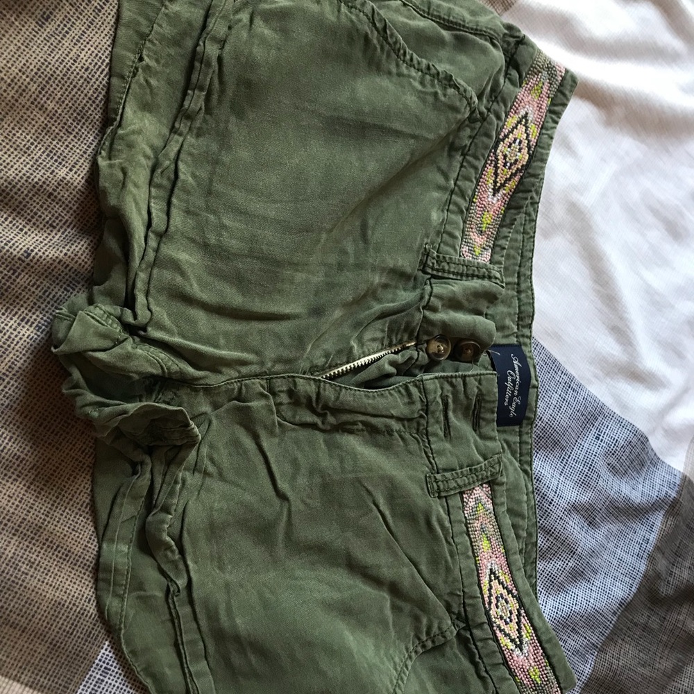 Boho Green Shorts
